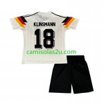 Camisolas de futebol Alemanha Klinsmann 18 Retro Criança Equipamento Principal 1990 Manga Curta